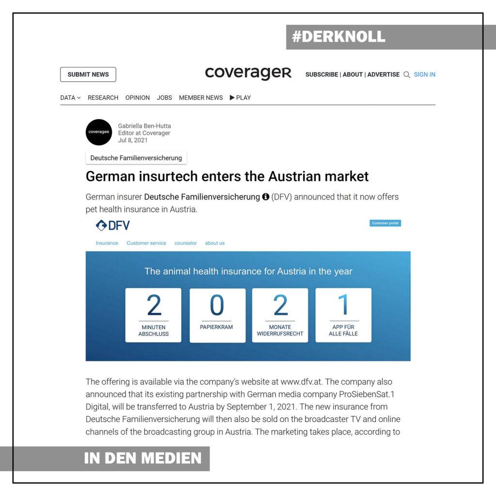 German insurtech enters the Austrian market